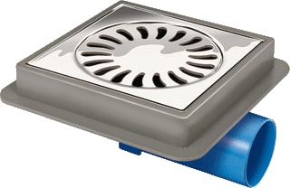 Van den Berg - Vloerput met 1 aansluiting Abs Put 146X146 Rvs M/Rsa