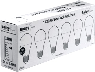 Bailey - EcoPack LED-lamp Ecop E27 8W 4K Opal Ds6