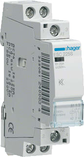 Hager - Installatiehulpschakelaar modulair Magnsch. 25A 2M. S. 230V