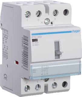 Hager - Installatiehulpschakelaar modulair Magnsch. 40A Hbd+R 3M.230V