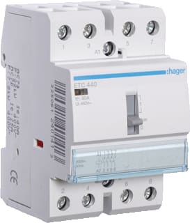Hager - Installatiehulpschakelaar modulair Magnsch. 40A Hbd+R 4M.230V