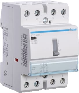 Hager - Installatiehulpschakelaar modulair Magnsch.63A Hbd+R. 4M.230V