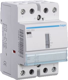 Hager - Installatiehulpschakelaar modulair Magnsch. 63A Hdb.2M. 24Vac