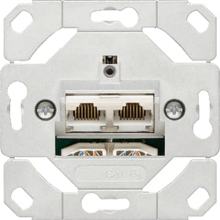 Gira - Basisunit UAE Datacontactdoos twisted pair Data Cat6A 2Rj45 Lsa Basis