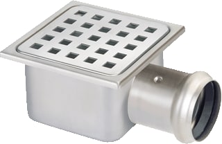 Van den Berg - Vloerput met 1 aansluiting Vloerput Rvsput 100X100Mm