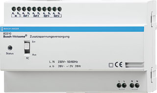 ABB Busch-Jaeger - Busch-Welcome Audio Videoverdeler voor bewakingssysteem Voeding 12V 83310 Din Wc