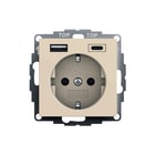 Gira - Systeem 55 Wandcontactdoos (WCD schakelmat.) Wcd Ra 2V Sh+Usb S55 Cwg