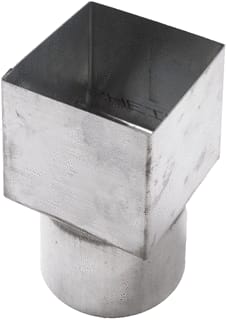 Rheinzink - Classic Vierkante fitting met 2 aansluit. Verloopstuk 100 4Knt/Rndds