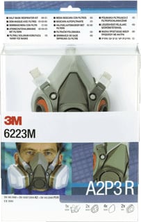 3M - 6000-Serie Halfgelaatsmasker Gas- en dampmasker Halfmask 6223M A2P3R