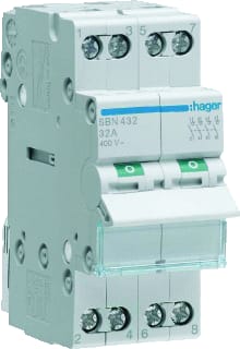 Hager - SBN Inbouwschakelaar modulair Lastscheid. 4P 32A Sbn432