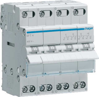 Hager - SFT Inbouwschakelaar modulair Omschakelaar 4P 40A Sft440