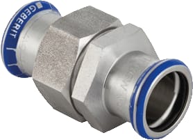 Geberit - Mapress RVS Fitting met 2 aansluitingen Mapr Rvs-Kopp. 3-Dlg+Wart.D35