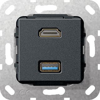 Gira - Multi data-com. schakelmat. Aansl Hdmi/Usb B Zmt Comm