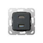 Gira - Multi data-com. schakelmat. Aansl Hdmi/Usb B Zmt Comm