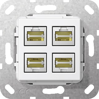 Gira - Multi data-com. schakelmat. Aansl 4X Cat6A L Zwg Comm