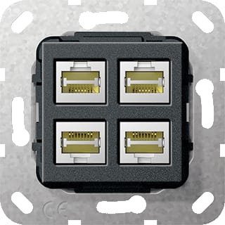 Gira - Multi data-com. schakelmat. Aansl 4X Cat6A L Zmt Comm
