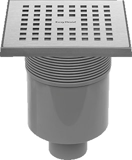 Easydrain - Aqua Vloerput met 1 aansluiting Vloerput 15X15 Rvs 3