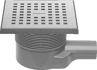 Easydrain - Aqua Vloerput met 1 aansluiting Vloerput 15X15 Rvs 6