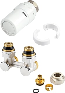 Danfoss - RAX-K Rad. aansl. combi. v decorradiator Set Haaks