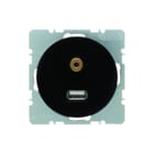 Hager Berker - R.1/R.3 Multifunctionele verbindingsdoos usb/3,5mm audcont.zw.r1r3