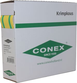 Conex - Krimpslang 12,76,4 GROEN GEEL ROL 6M