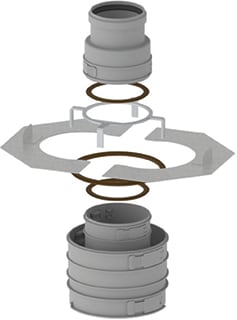 Burgerhout - Twinflex Flexibele verbinding luchtkanaal Basis Kit 80/130