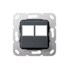 Gira - Inzetplaat schakelmateriaal Dgr+Inzpl 2Xmj Lexcom Zwt