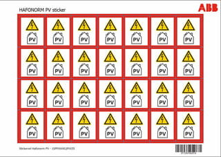 ABB - Hafonorm Tekststrookblad Stick Sheet Pv
