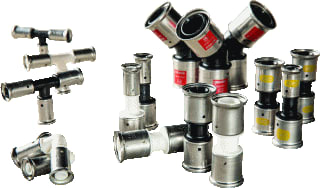 Henco - Fitting met 3 aansluitingen verloop t-stuk 50x90x50