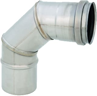Holetherm - NF 60 Enkelw. rookgashulpstuk 2 aansl. Bocht - 87Gr+Epdm-Ring