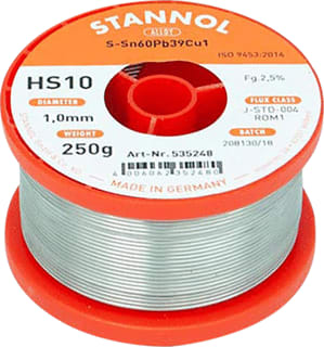 Stannol - Zachtsoldeer Soldtin Hs10 1,0Mm 250Gr