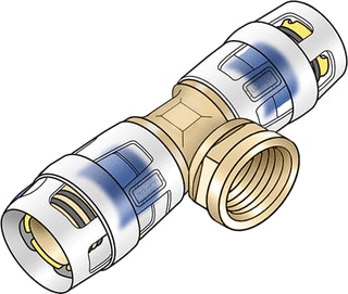 KE KELIT - Kelox Fitting met 3 aansluitingen Pushfit T-St 25X3/4Bix25