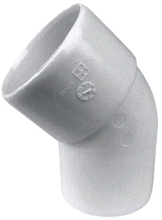 Wavin - Wadal Fitting met 2 aansluitingen Pvc L-Bocht 45 Wt 40 M/S
