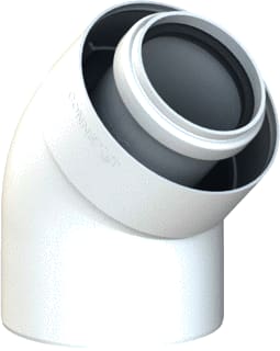 Cox Geelen - Connext X3 Concentr. RGA/LTV hulpstuk 2 aansl. Bocht 45Gr 60/100 Pps/Pp