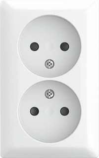 ABB Busch-Jaeger - AP Wandcontactdoos (WCD schakelmat.) Wcd Kv Dub Opb B-Ap Alp Wt