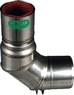Panflex - INOX Enkelw. rookgashulpstuk 2 aansl. Adp Rvs Schbcht 80-80
