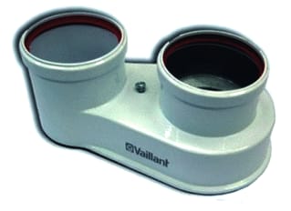 Vaillant - Rookgas/luchttoevoercollector adapter 80-80mm alu