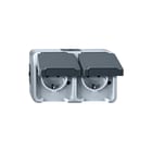 Schneider Electric Merten - Wandcontactdoos (WCD schakelmat.) Aquastar Wcd Opb 2Voud Gr