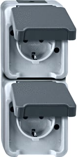 Schneider Electric Merten - Wandcontactdoos (WCD schakelmat.) Aquastar Wcd Opb 2Voud Gr
