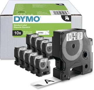 Dymo - Labelmaker d1 bk/whi 19mmx7m 10