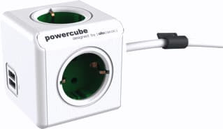 PowerCube - Contactdooscombinatie Pdu 4V 2Usb 1,5M Wit/Gr