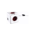 PowerCube - Contactdooscombinatie Pdu 4V 2Usb 1,5M Wit/Ro