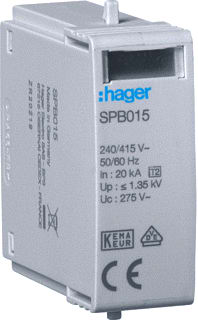 Hager - Netoverspanningsbeveiliging Steekelem T2 Spb015