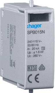 Hager - Netoverspanningsbeveiliging Steekele N-Pe 260V Spb015N