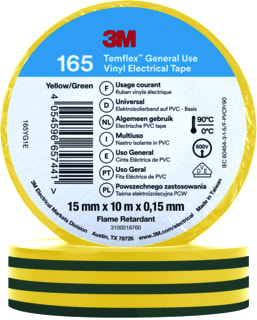 3M - TEMFLEX™ 165 Zelfklevende tape Isoltape 15Mmx10M Gg
