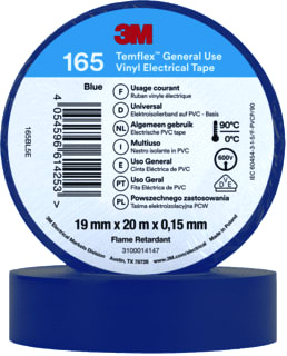 3M - TEMFLEX™ 165 Zelfklevende tape Vinyltape Bl 19Mmx20M