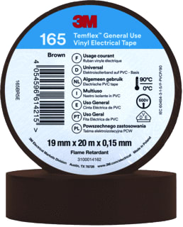 3M - TEMFLEX™ 165 Zelfklevende tape Vinyltape Br 19Mmx20M