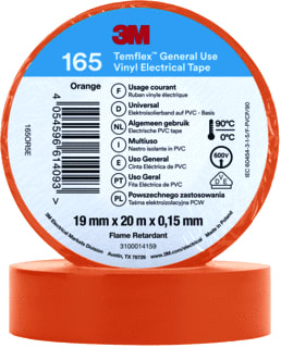 3M - TEMFLEX™ 165 Zelfklevende tape Vinyltape Or 19Mmx20M