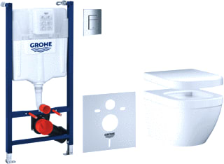 Grohe - Solido Euro Ceramic Inbouwelement wandcl. en spoelresrv solio wc-pack 5 in 1