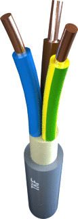 TKF - NL-Sterkstroomkabels YMz1K Cca 0,6/1 kV Voedingskabel v/a 1 kV vaste aanleg Ymz1K Cca 3G2,5 Mt